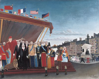 De vertegenwoordigers van buitenlandse mogendheden komen de Republiek begroeten als teken van vrede door Henri Rousseau